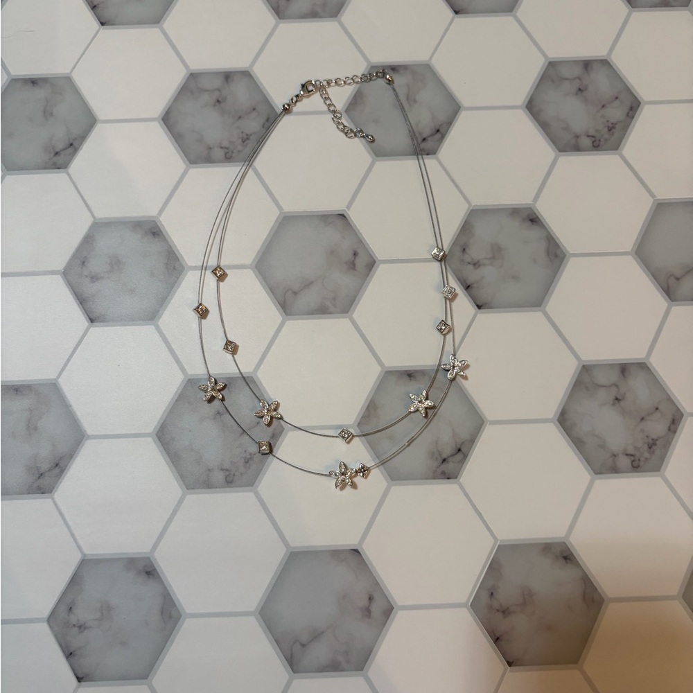 Elegant Silver Floral Necklace